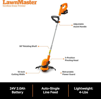 LawnMaster OcuMow™ Robot Lawn Mower Perimeter Wire Free Robotic for Small Yards up to 1000 Square feet Optical Navigation Automatic Obstacle Avoidance Low Noise Spot Cut and No Go Function