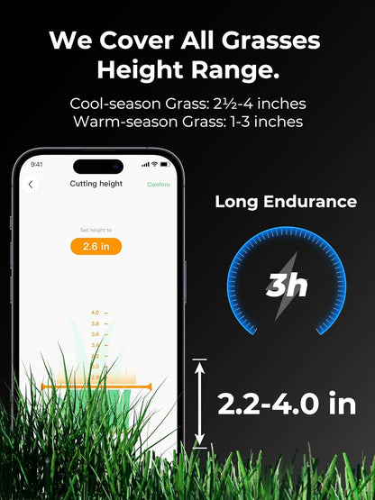 LUBA 2 AWD 5000H Robot Lawn Mower, Perimeter Wire Free Vision Robotic Lawnmower for 1.25 Acres Lawn, Cut Height 2.2"-4.0", 80% Slope, APP Control Compatible with Alexa, All-Wheel Drive, Anti-Theft