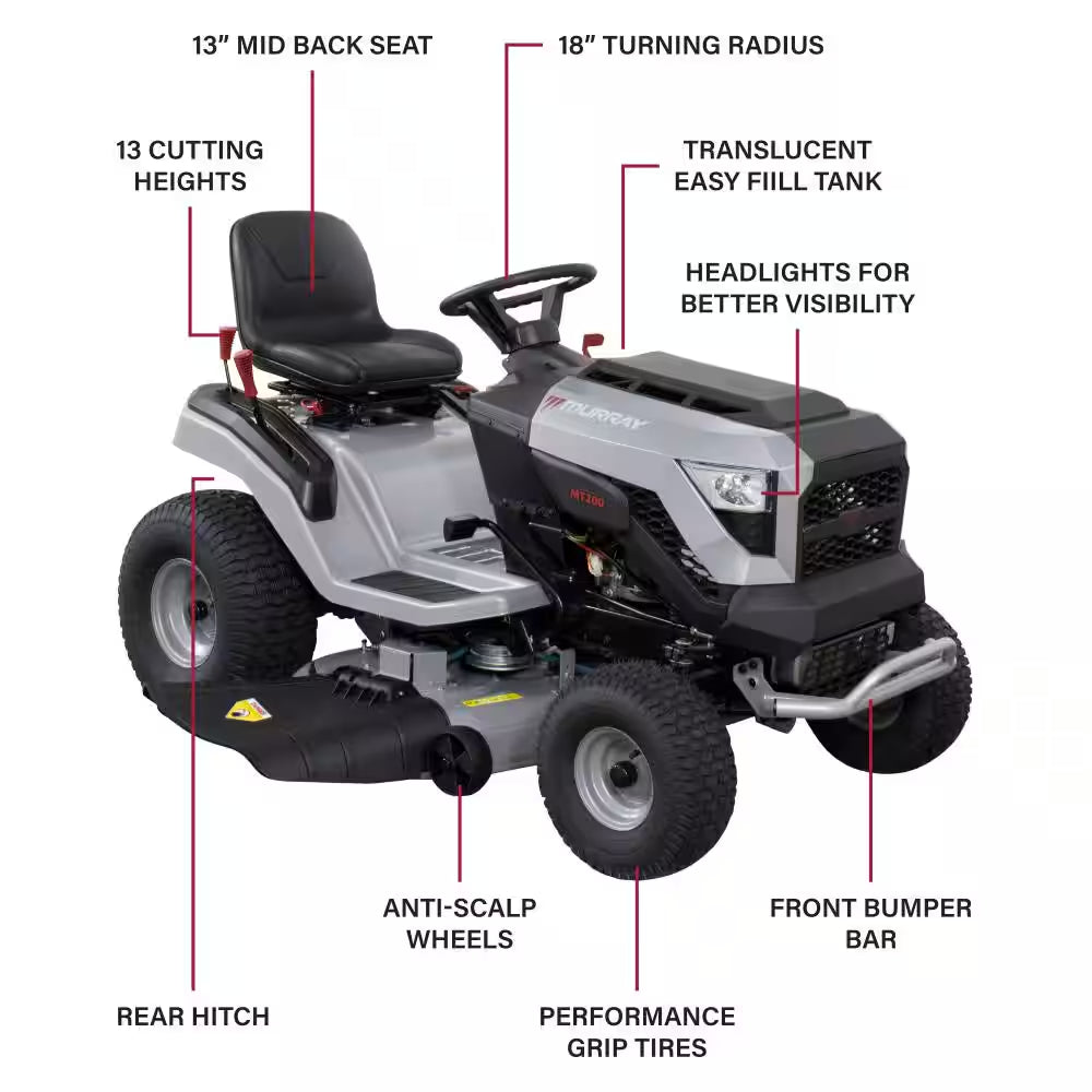 Murray MT200 42 In. 19 HP Automatic Gas Riding Lawn Tractor